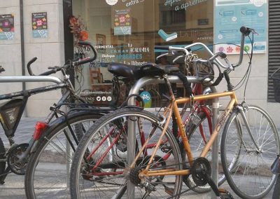 Nuestras bicis en la calle Botánico