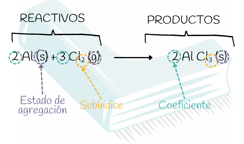 Qué se puede y qué no se puede cambiar al ajustar una reacción química. Esquema que muestra qué se puede y no se puede cambiar al ajustar una reacción química: los coeficientes sí se modifican, los subíndices no, y los estados de agregación solo se indican.