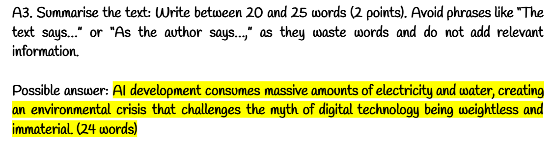 Ejemplo de respuesta a la pregunta A3