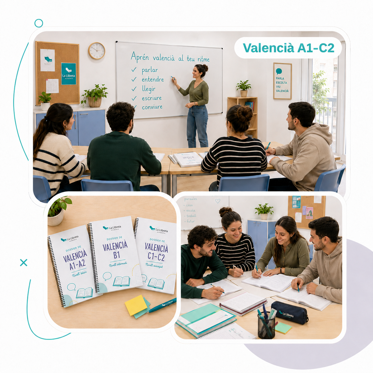 Clases de valenciano de A1 a C2 en Academia La Llibreta, Valencia
