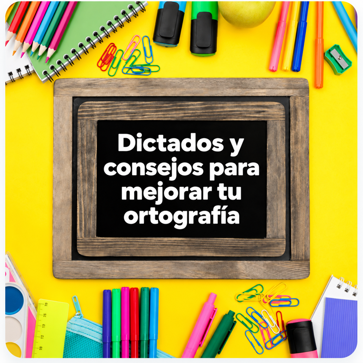 Pizarra con dudas de ortografía